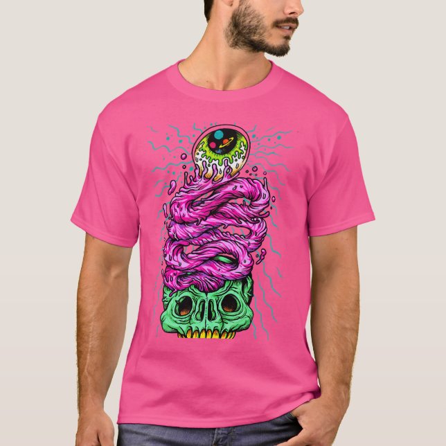 Lowbrow Art Öga - Yoga Grunge Goth Skater Punk Clo T Shirt (Framsida)