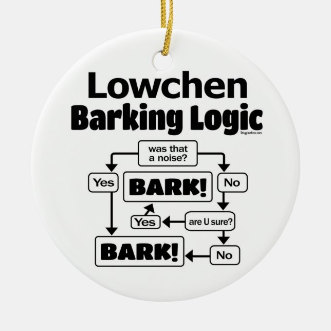 Lowchen Barking Logic Julgransprydnad Keramik (Framsidan)