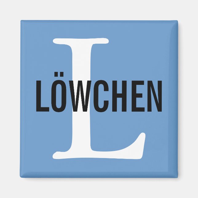 Löwchen Breed Monogram Design Magnet (Framsidan)