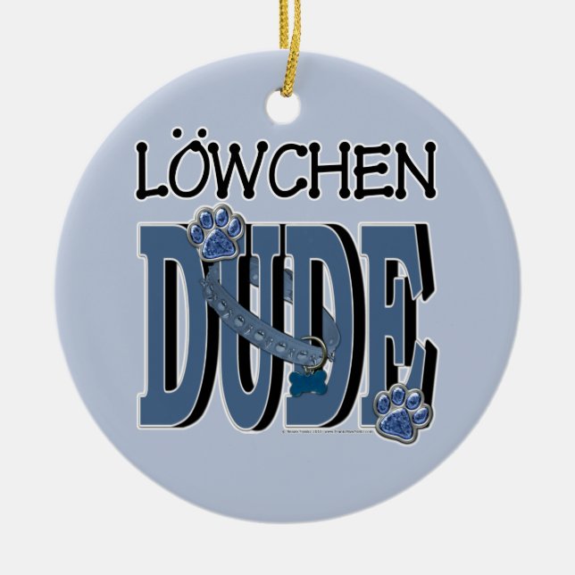 Lowchen DUDE Julgransprydnad Keramik (Framsidan)