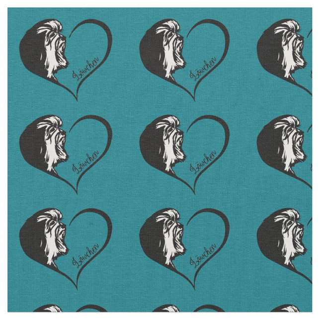 Lowchen hjärtadesign tyg (Närbild)
