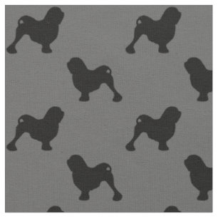 Lowchen Hund aveln Silhouettes Patterned Tyg