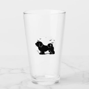 Lowchen Hund � Halloween Moon Silhouette Klassisk Glaskopp