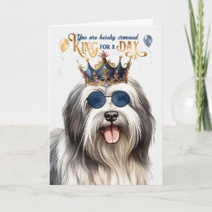 Lowchen Hund Kung för dag Funny Birthday Kort