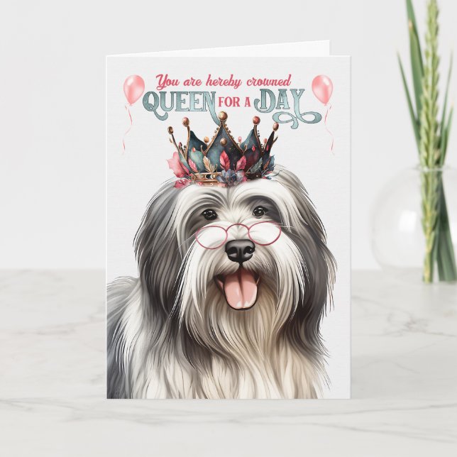 Lowchen Hund Queen Day Funny Birthday Kort (Framsida)