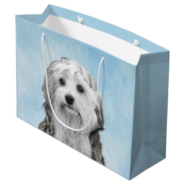 Lowchen Painting - Cute Original Hund Art (Baksidan Vinklad)