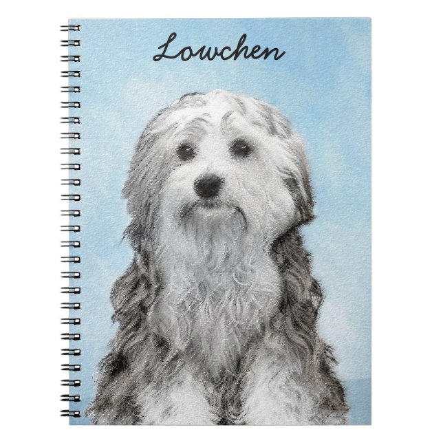 Lowchen Painting - Cute Original Hund Art Anteckningsbok (Framsidan)