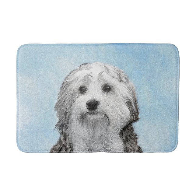 Lowchen Painting - Cute Original Hund Art Badrumsmatta (Framsidan)
