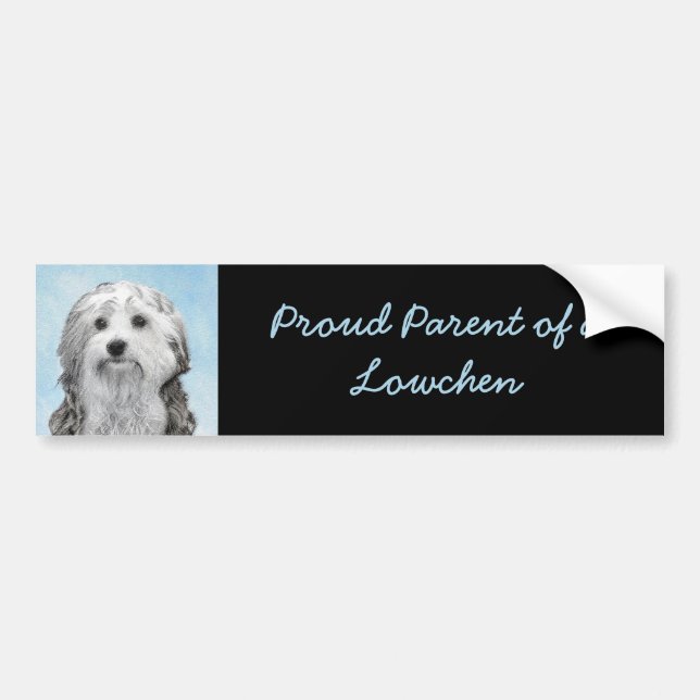 Lowchen Painting - Cute Original Hund Art Bildekal (Framsidan)
