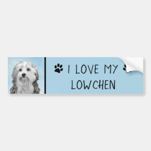 Lowchen Painting - Cute Original Hund Art Bildekal