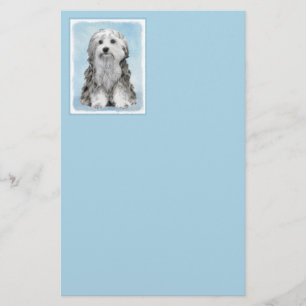 Lowchen Painting - Cute Original Hund Art Brevpapper