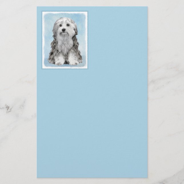Lowchen Painting - Cute Original Hund Art Brevpapper (Framsida)