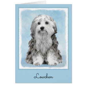 Lowchen Painting - Cute Original Hund Art Hälsningskort