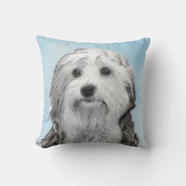 Lowchen Painting - Cute Original Hund Art Kudde (Framsida)