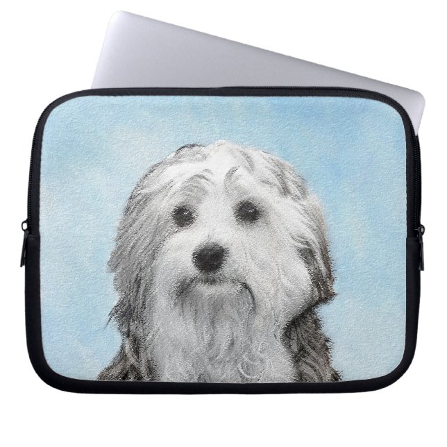 Lowchen Painting - Cute Original Hund Art Laptop Fodral (Framsidan)