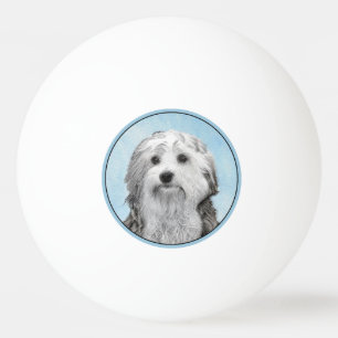 Lowchen Painting - Cute Original Hund Art Pingisboll