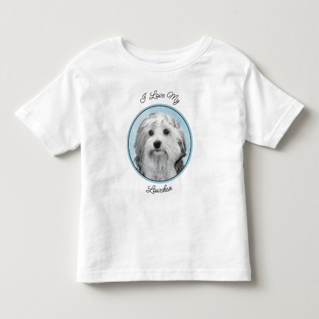 Lowchen Painting - Cute Original Hund Art T Shirt (Framsida)