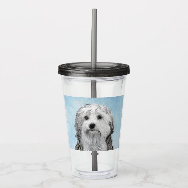 Lowchen Painting - Cute Original Hund Art Take Away Mugg (Framsida)