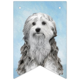 Lowchen Painting - Cute Original Hund Art Vimplar