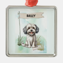 Lowchen Watercolor Personalized Dog