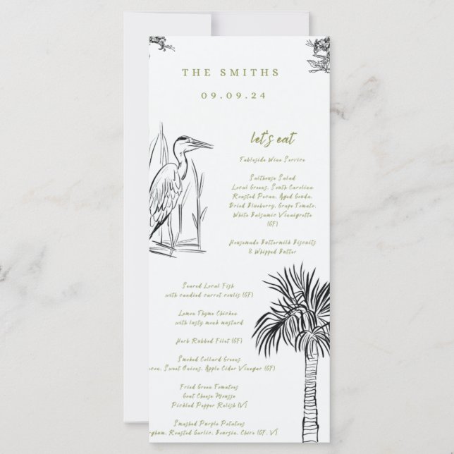 Lowcountry Southern Illustrated Menu (Framsida)