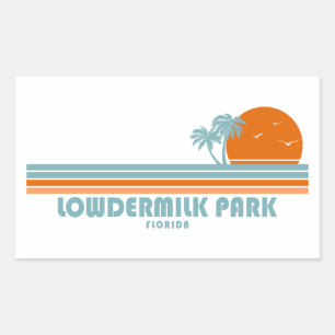 Lowdermilk Park Neaples Florida Sol Handflatan Trä Rektangulärt Klistermärke