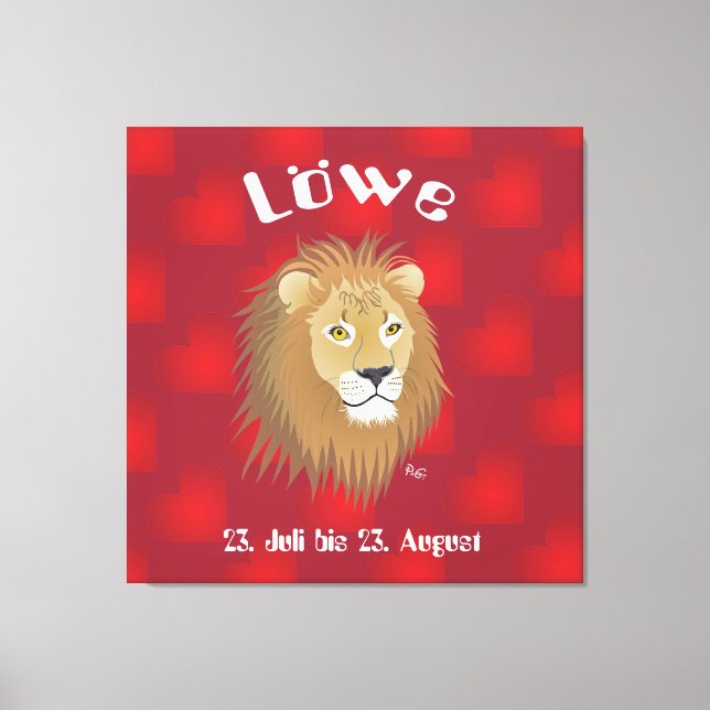 Löwe 23. Juli bis 22. August Leinwand Canvastryck (Framsida)