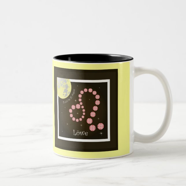 Löwe 23. Juli bis 22. August Tasse Två-Tonad Mugg (Höger)