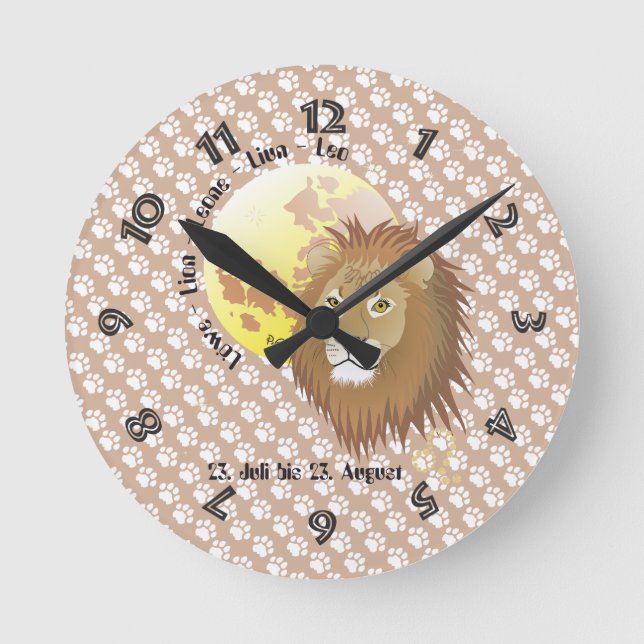 Löwe 23. Juli bis 22. August Uhr Rund Klocka (Framsida)