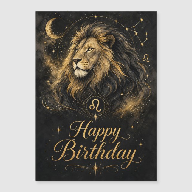 Löwe Happy Birthday Sternzeichen Design (Framsida)