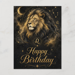 Löwe Happy Birthday Sternzeichen Design Vykort