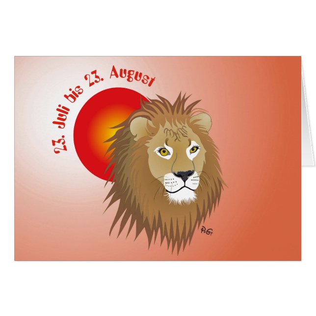 Löwe - Sternzeichen Karte OBS Kort (Framsidan Horizontal)