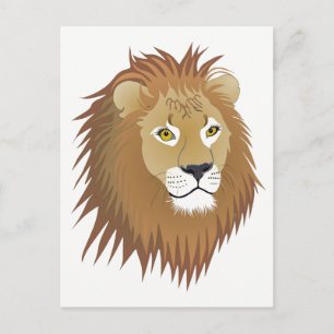 Löwe Sternzeichen Postkarte Vykort