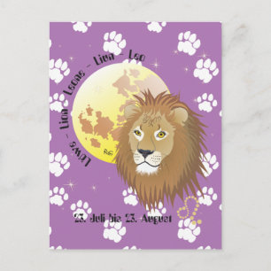 Löwe Sternzeichen Postkarte Vykort