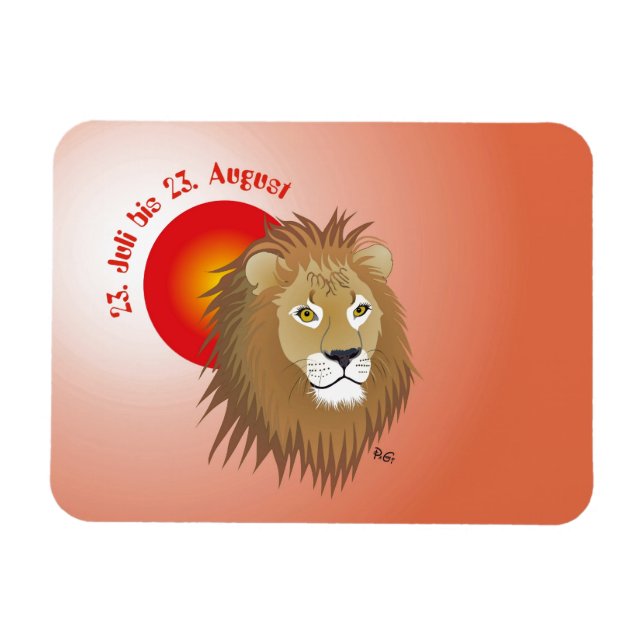 Löwe - Sternzeichen Premium Flexi Magnet (Horisontell)