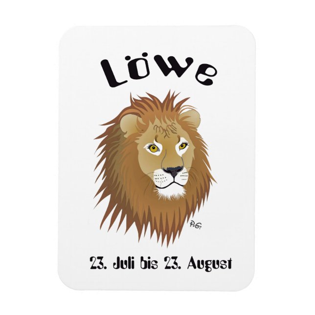Löwe - Sternzeichen Premium Flexi Magnet (Vertikal)