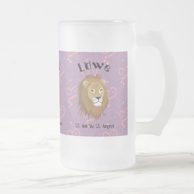 Löwe - Sternzeichen Tasse Frostat Ölglas (Höger)