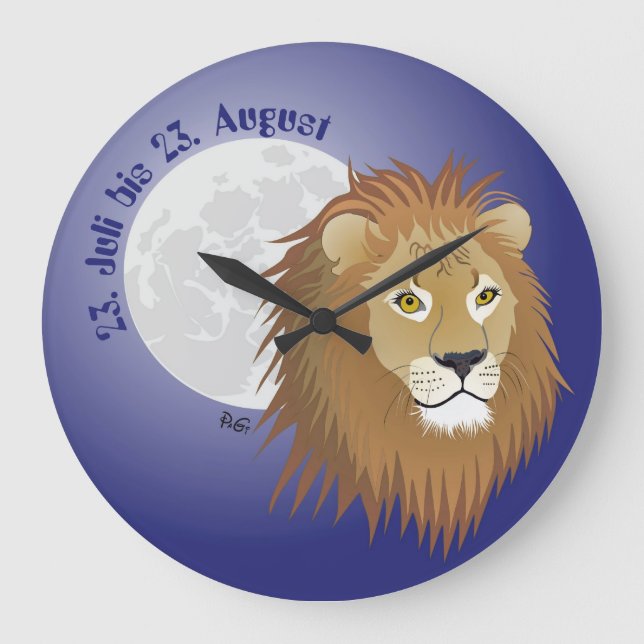 Löwe - Sternzeichen Uhr Stor Klocka (Framsida)