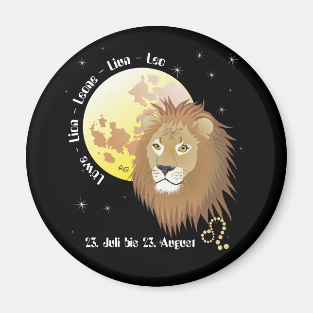 Löwe - Tierkreiszeichen Magnet (Framsidan)