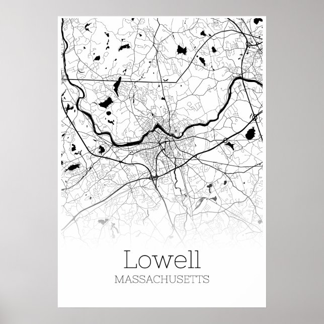 Lowell Karta - Massachusetts - City Karta Poster (Framsidan)