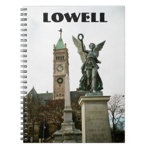 LOWELL MA STADSHUS NOTISBOK ANTECKNINGSBOK MED SPIRAL