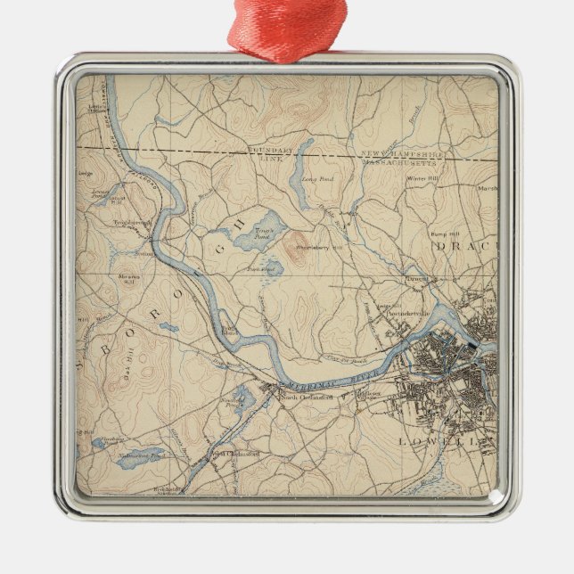 Lowell Massachusetts Julgransprydnad Metall (Framsidan)