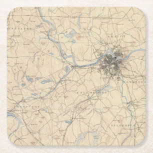 Lowell Massachusetts Underlägg Papper Kvadrat