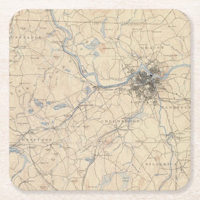 Lowell Massachusetts Underlägg Papper Kvadrat (Framsidan)