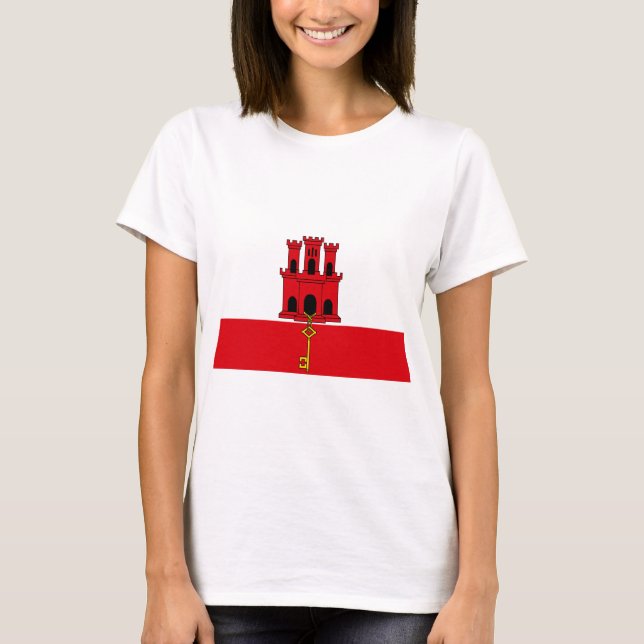 Lowen kostar! Gibraltar flagga Tee (Framsida)