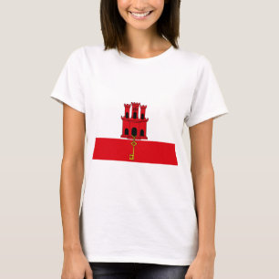 Lowen kostar! Gibraltar flagga Tee Shirt