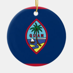 Lowen kostar! Guam flagga Julgransprydnad Keramik