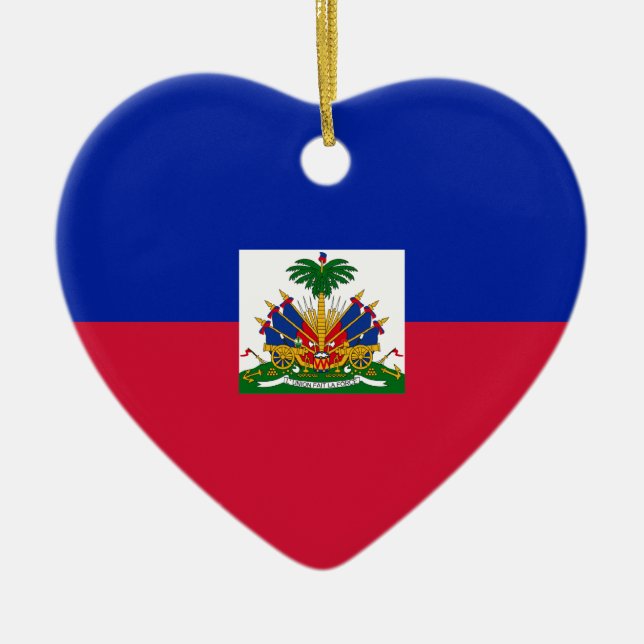 Lowen kostar! Haiti flagga Julgransprydnad Keramik (Framsidan)
