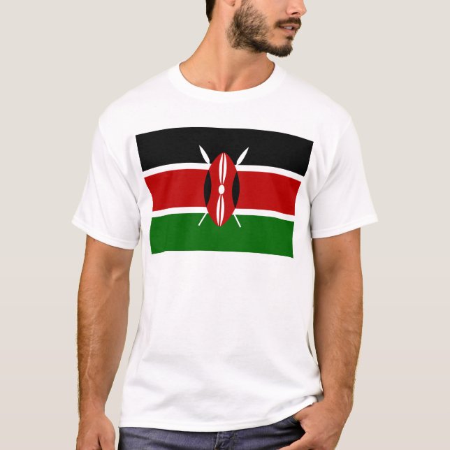 Lowen kostar! Kenya flagga T-shirt (Framsida)