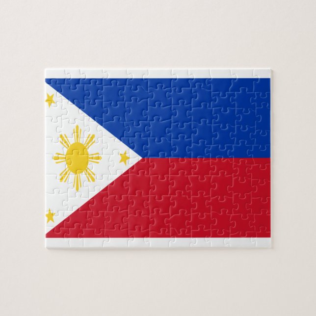 Lowen kostar! Philippines flagga Pussel (Horisontell)